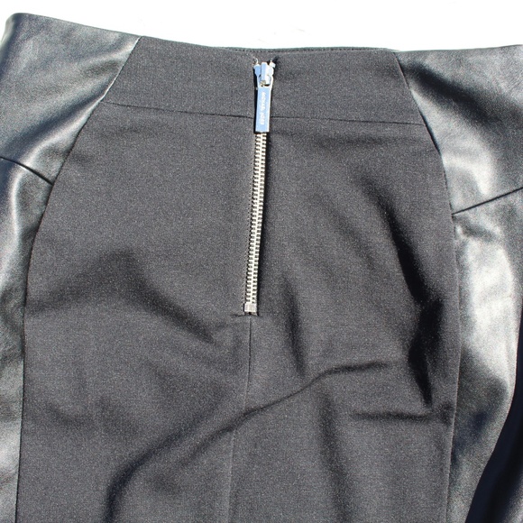 SOLD Michael Kors Leather Trim Black Pencil Skirt - Picture 6 of 8